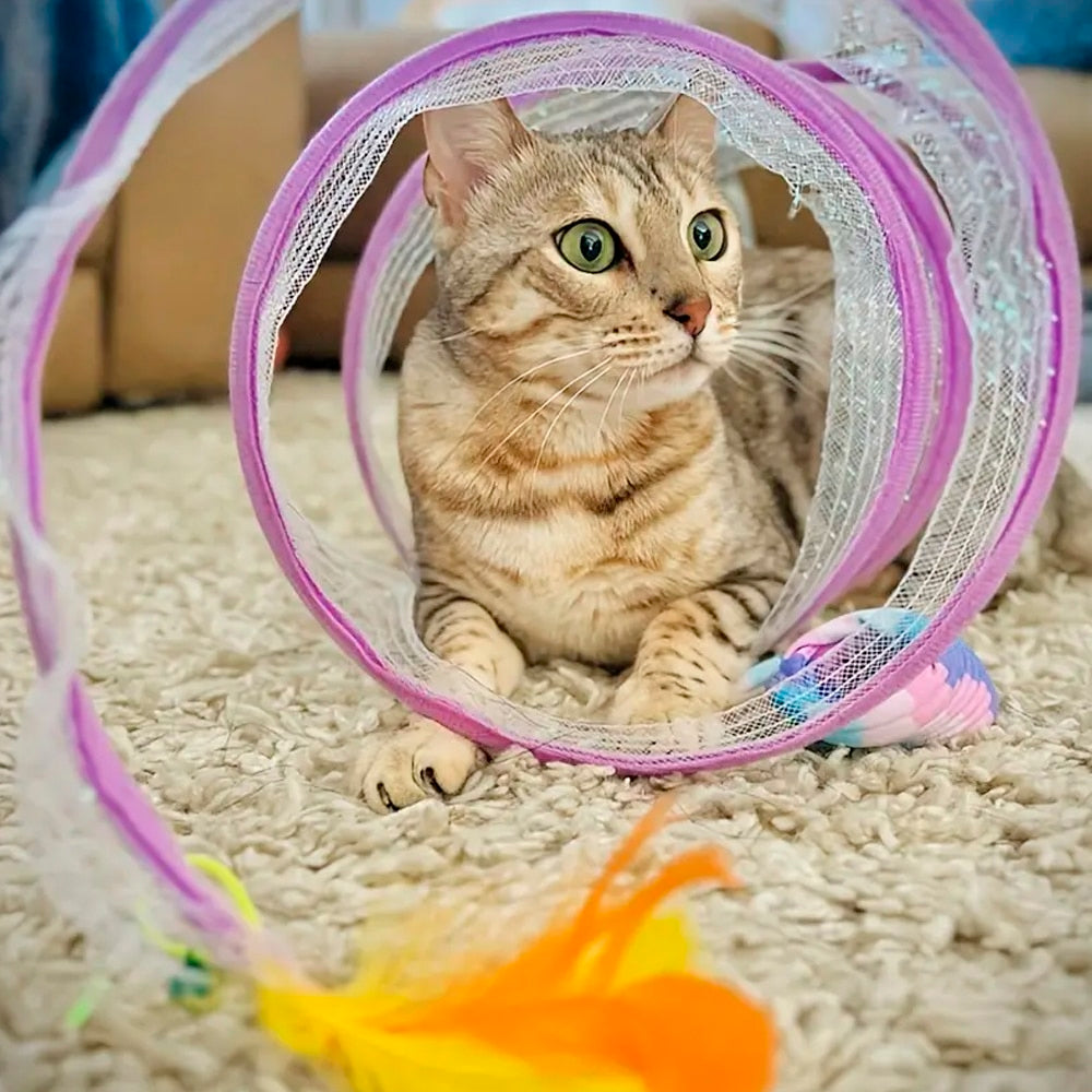 Kattetunnel med mus og bjelle