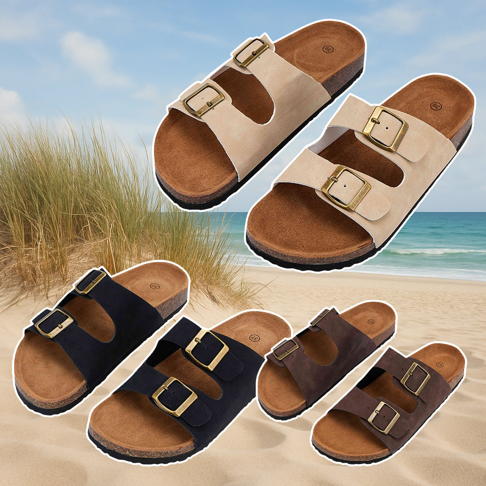 Klassiske remsandaler – svarte, brune eller beige