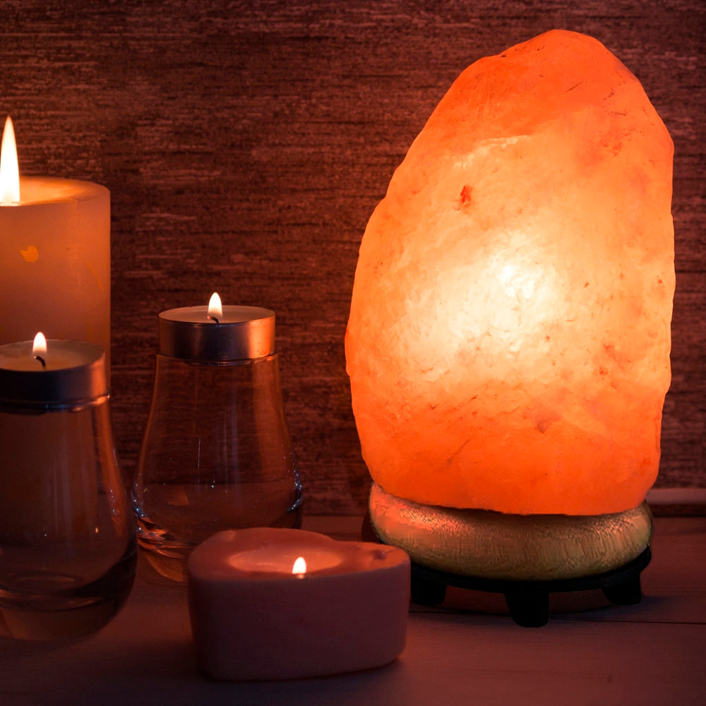 Himalaya Saltlampe med fot (1–2 kg.)