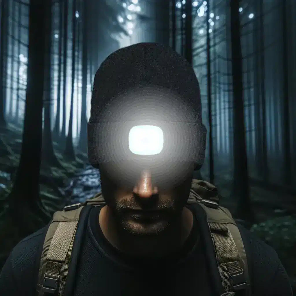 Strikkelue med LED-lys - Oppladbar - one-size -