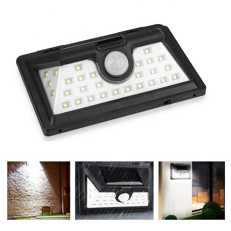 LED solcellevegglampe med sensor