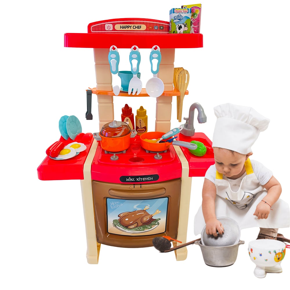 Lekekjøkken med vann og damp