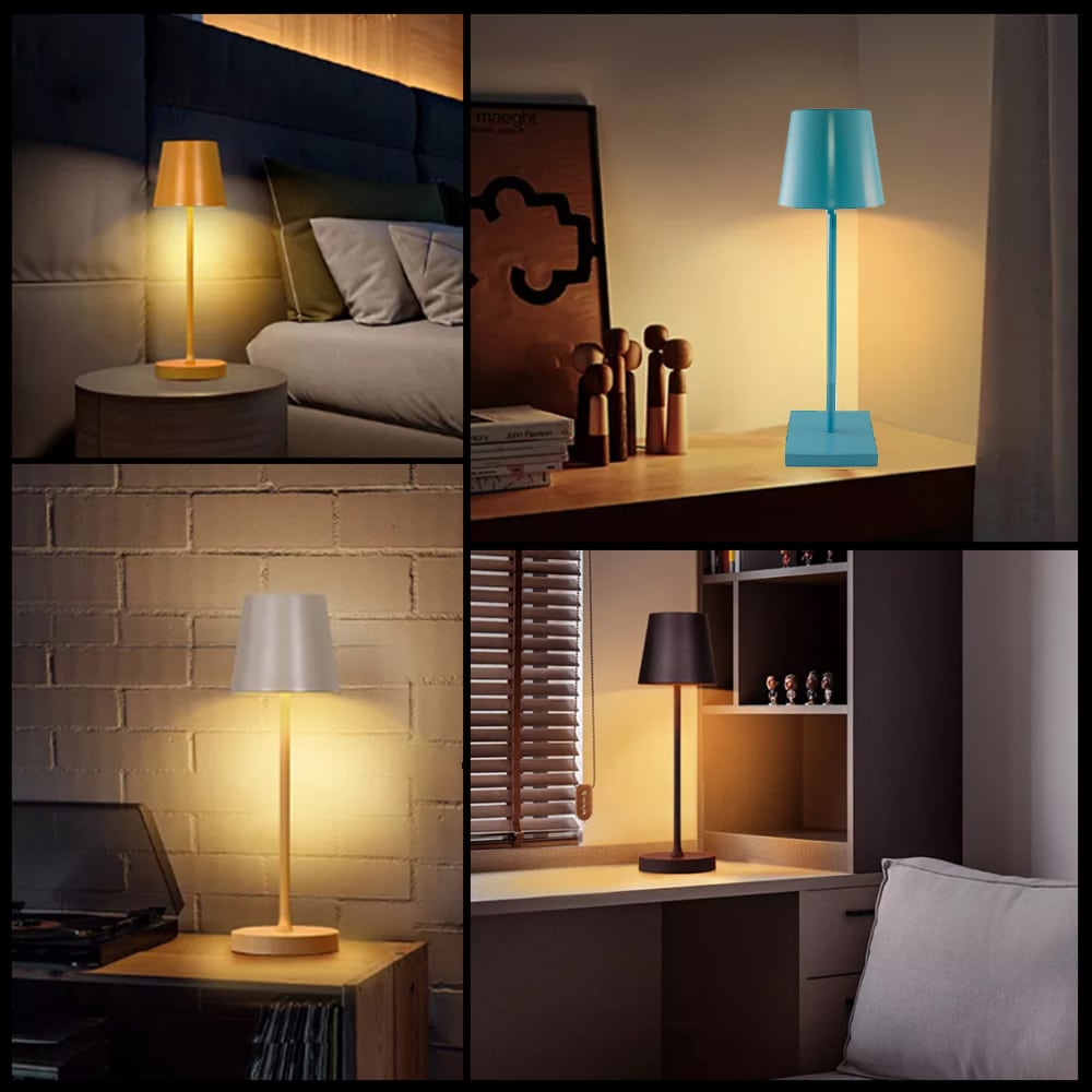 LED-bordlampe m/berøringsføler – uten ledning – mange farger