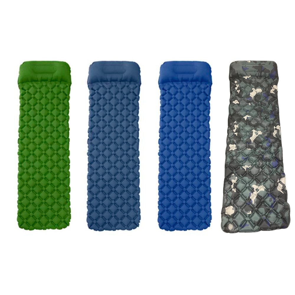 Ultralett oppblåsbart liggeunderlag m/pute 190 x 58 cm.
