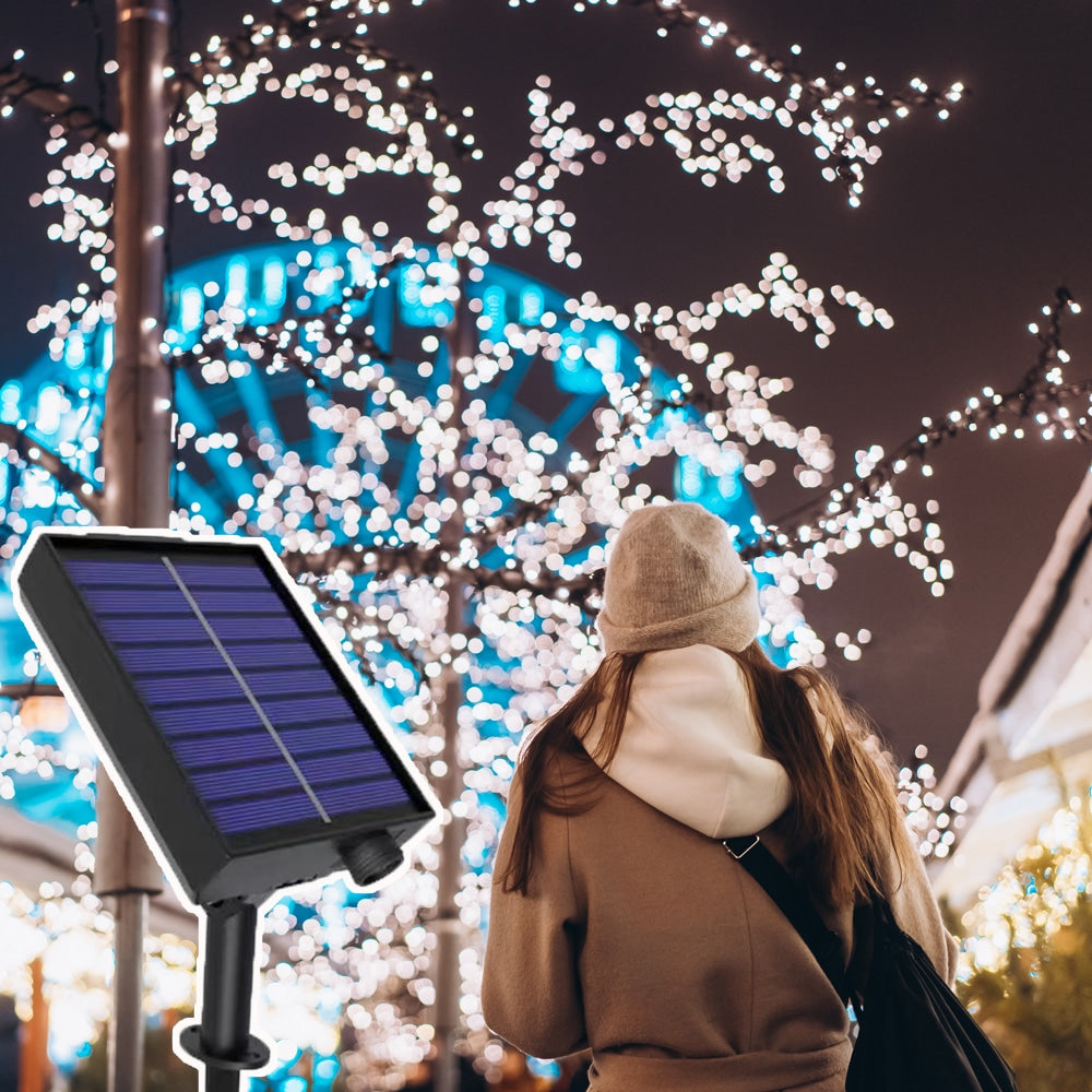 LED-lyslenke solcelledrevet med 200 LED Varm Hvit - 8 lysinnstillinger