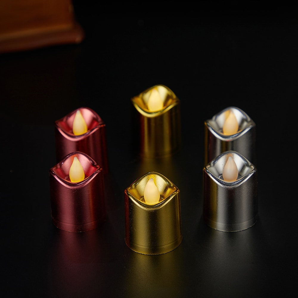 Plast-LED-lys - 6-delt sett - Ø3,7 x 4,5 cm -