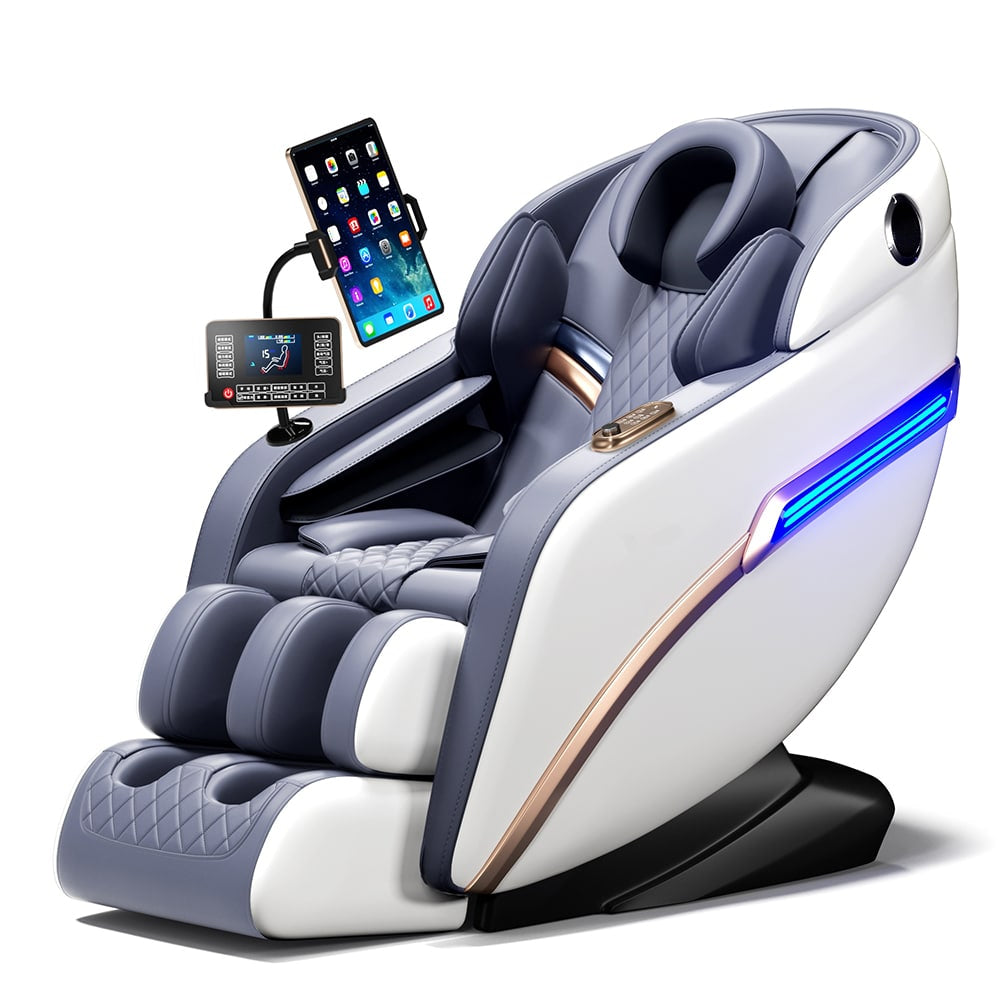 Massasjestol 4D Pro+ Hvit med Varmeterapi og Stemmestyring – Modell M9 Hvit