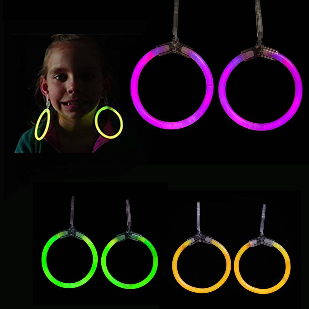 Selvlysende øreringer - flere forskjellige farger