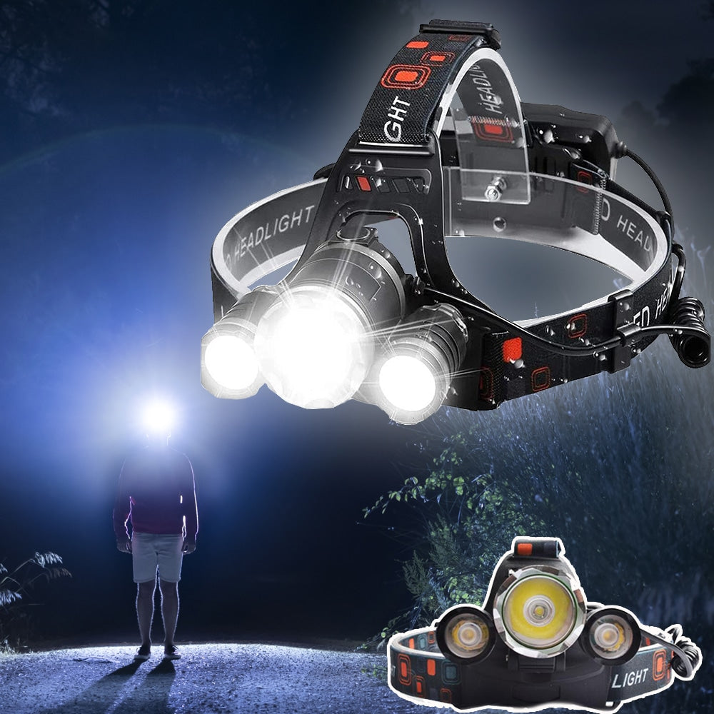 Profesjonell LED Hodelykt (5000 Lumen) - Multifunksjonell og Oppladbar