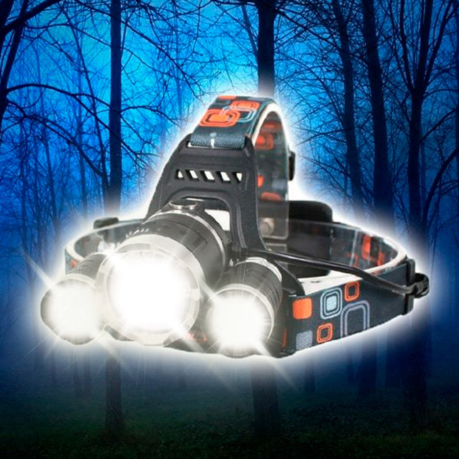 LED-hodelykt (kraftig 5000 lumen) inkluderer oppladbare batterier