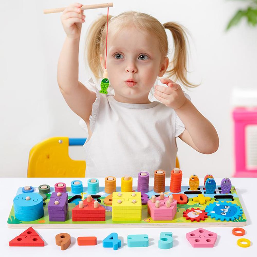 Treleketøy 5-i-1 - Lær tall og farger på en logaritmisk tretavle