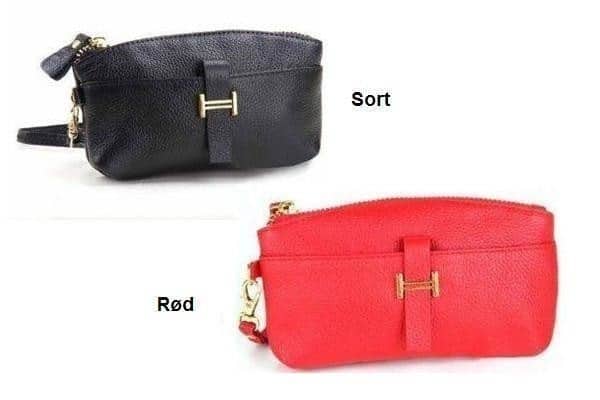 Trendy clutch i læder