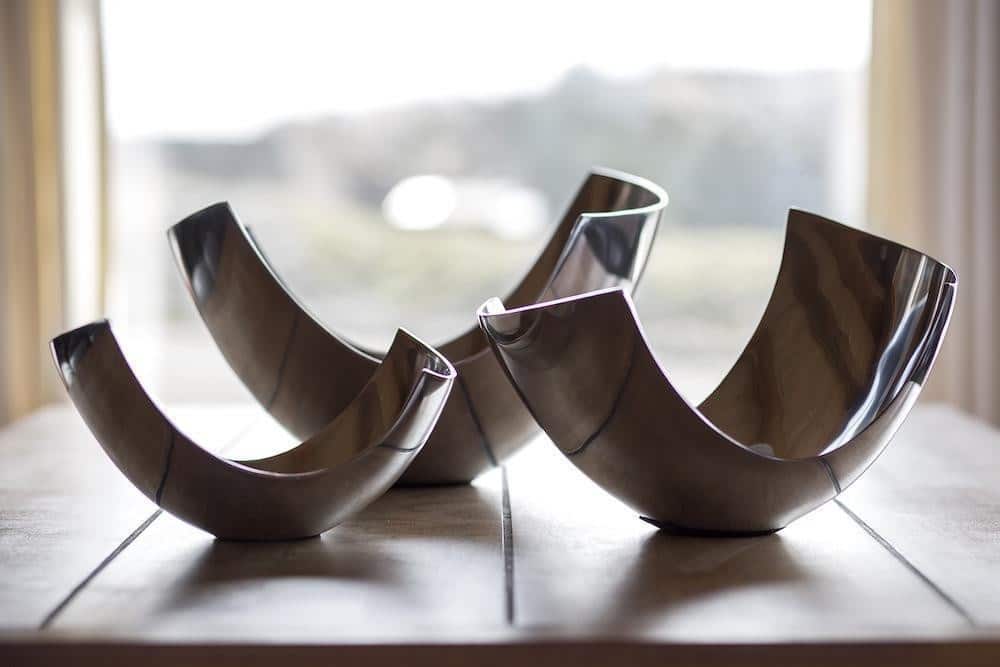 3 smukke aluminiums skåle (22 cm.