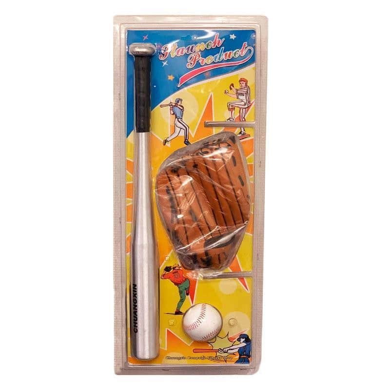 Baseballbat i Aluminium inkl. Hanske og ball