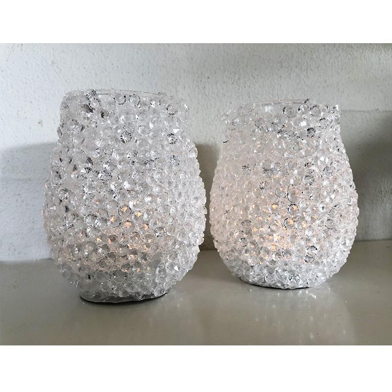 Telysglass med krystaller fra SIA (2 stk.) på salg nå