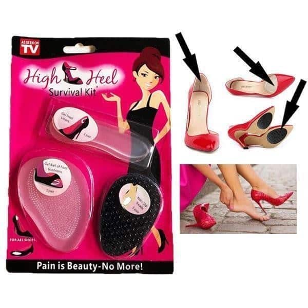 3 stk. silikone indlæg til højhælede sko