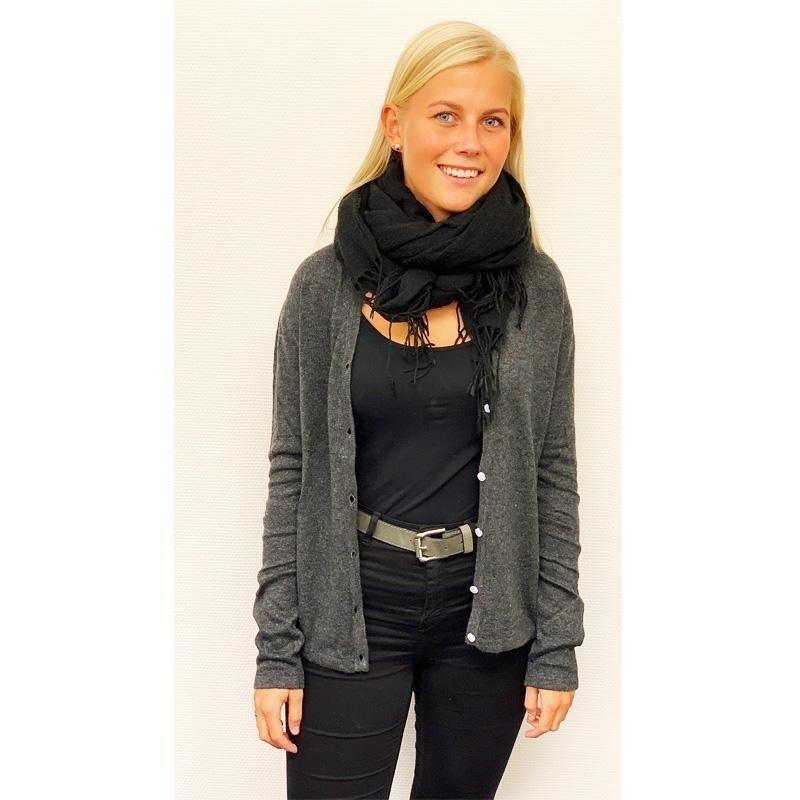 Pashmina trøje mørkegrå (100% cashmere)