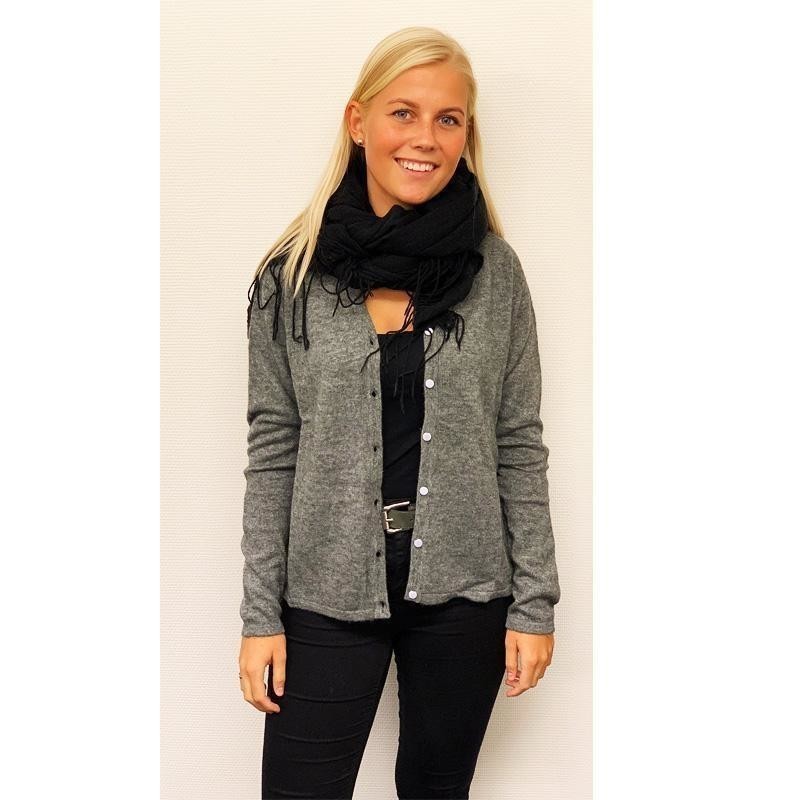 Pashmina trøje grå (100% cashmere)