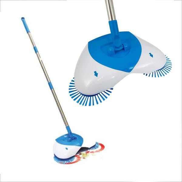 Hurricane Spin Broom rengjøringsbørste med 3 roterende børstehoder - roterende feiekost