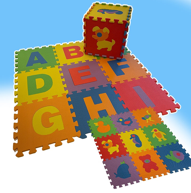 Fargerik Myk Puslematte/Lekematte - velg mellom dyremotiver eller bokstaver