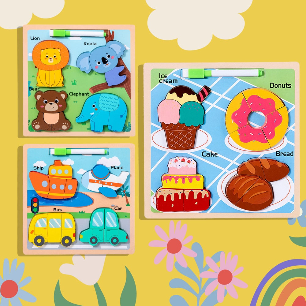 3D-puslespill - kreativt læringsspill for de minste