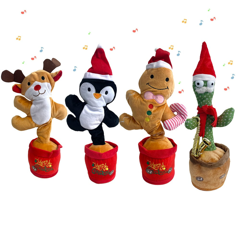 Dansende og syngende julekaktus & andre morsomme modeller m/120 sanger (kan også gjenta det du sier)