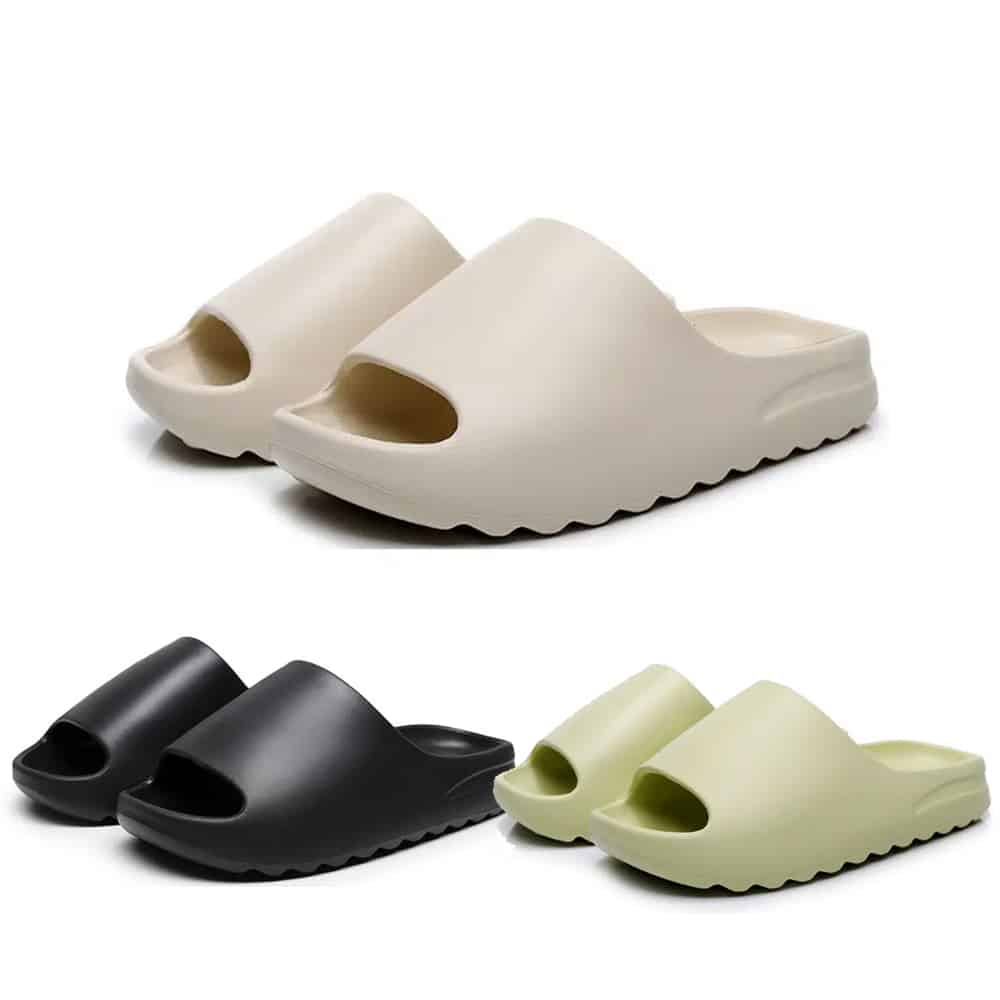 Tøfler - Myke og sklisikre - svart, grønn eller hvit -