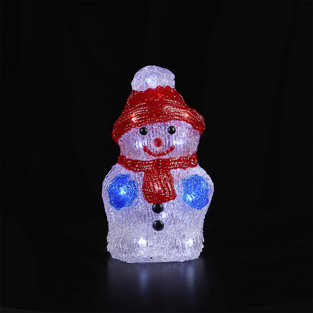 Snømann Akryl - høyde 21 cm med LED-lys