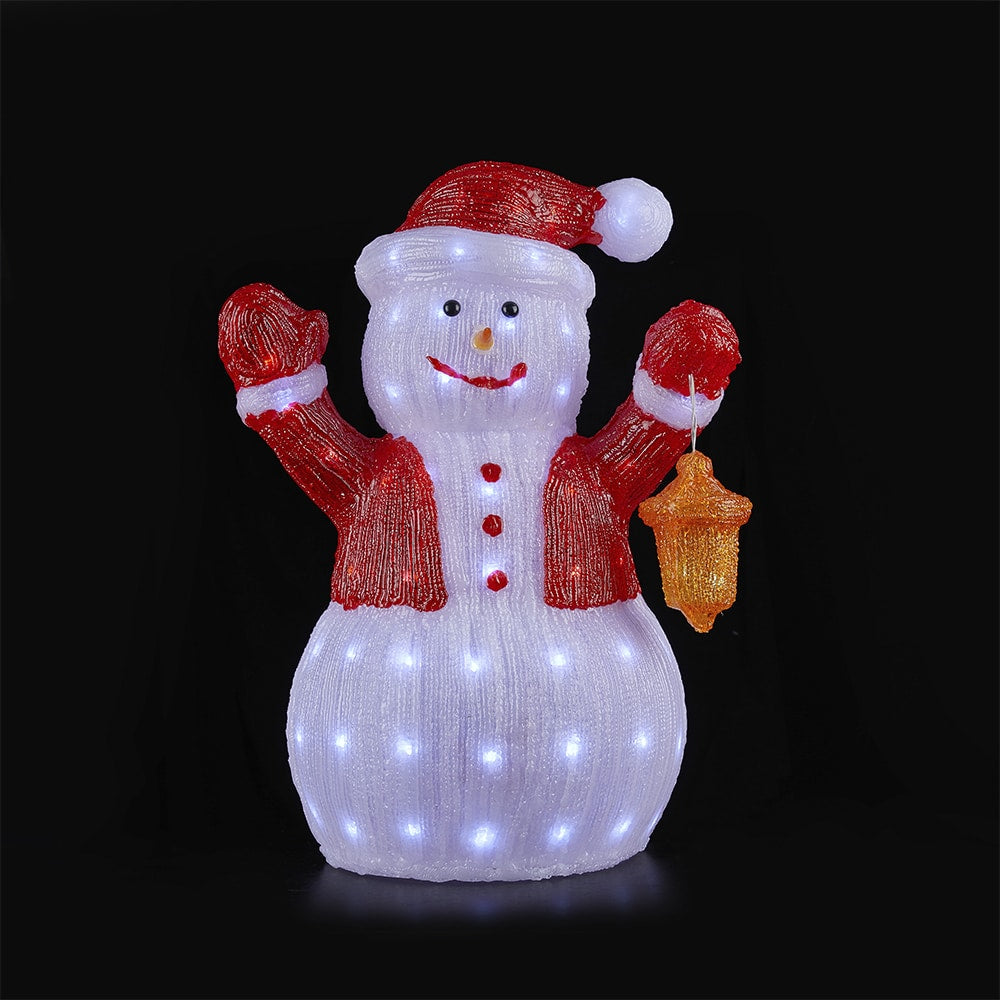 Snømann Akryl - høyde 60 cm med LED-Lys