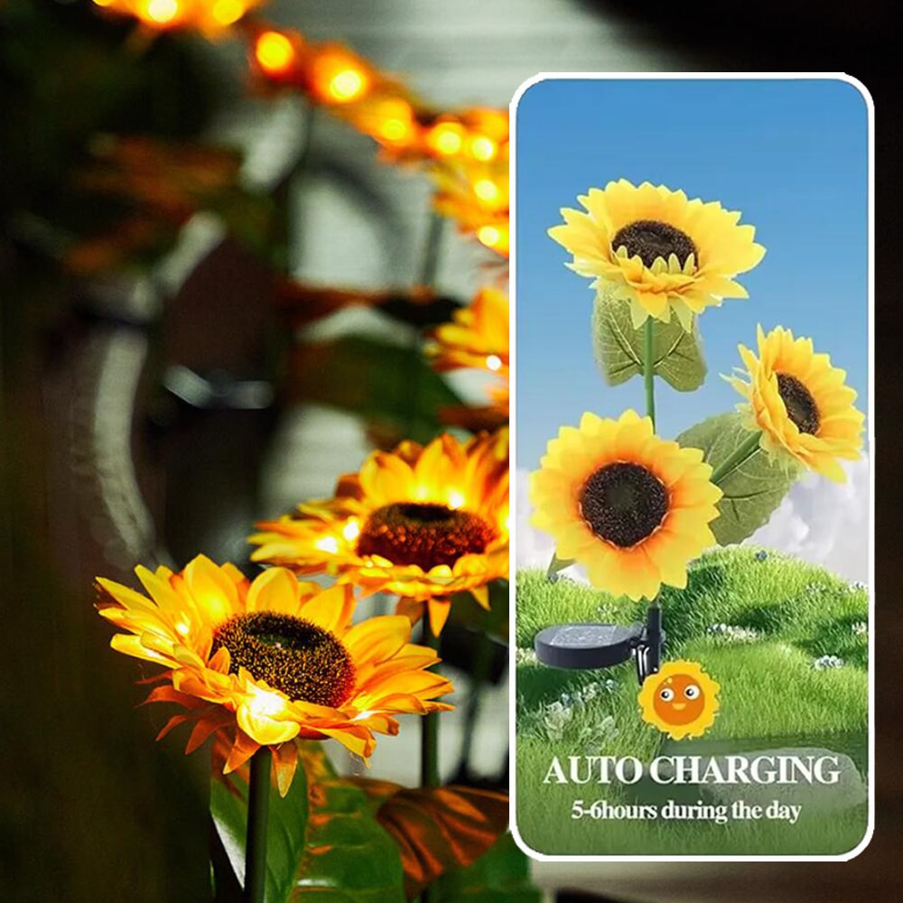 Solcelle solsikke hagelampe 80 cm