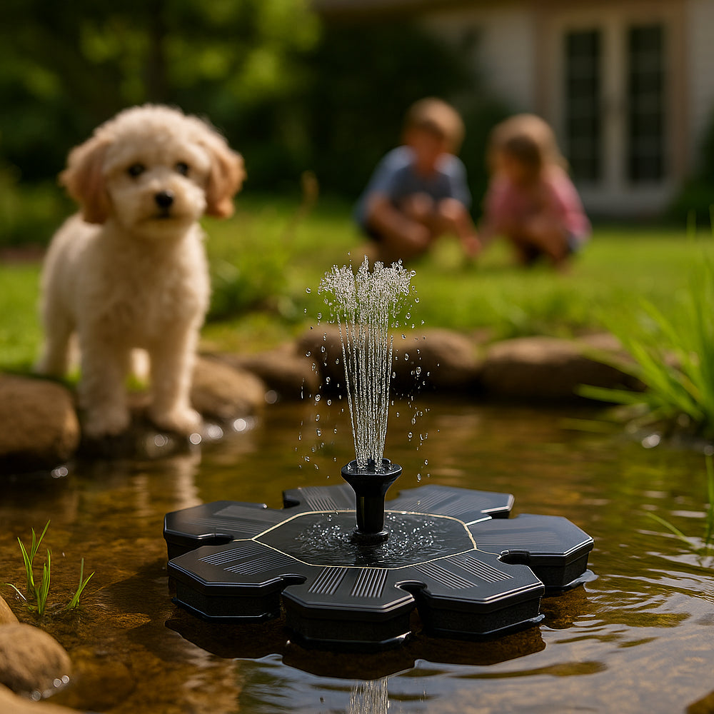 Solcelledrevet fontene (flytende) Ø29 cm