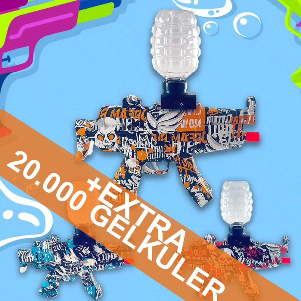 Gel Blaster Elektrisk Maskinpistol - inkludert gelkuler - rekkevidde på 20+ meter -