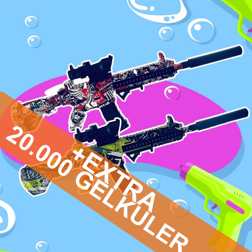 Gel Blaster-Gevær – inkl. gelékuler – rekkevidde på 18+ meter