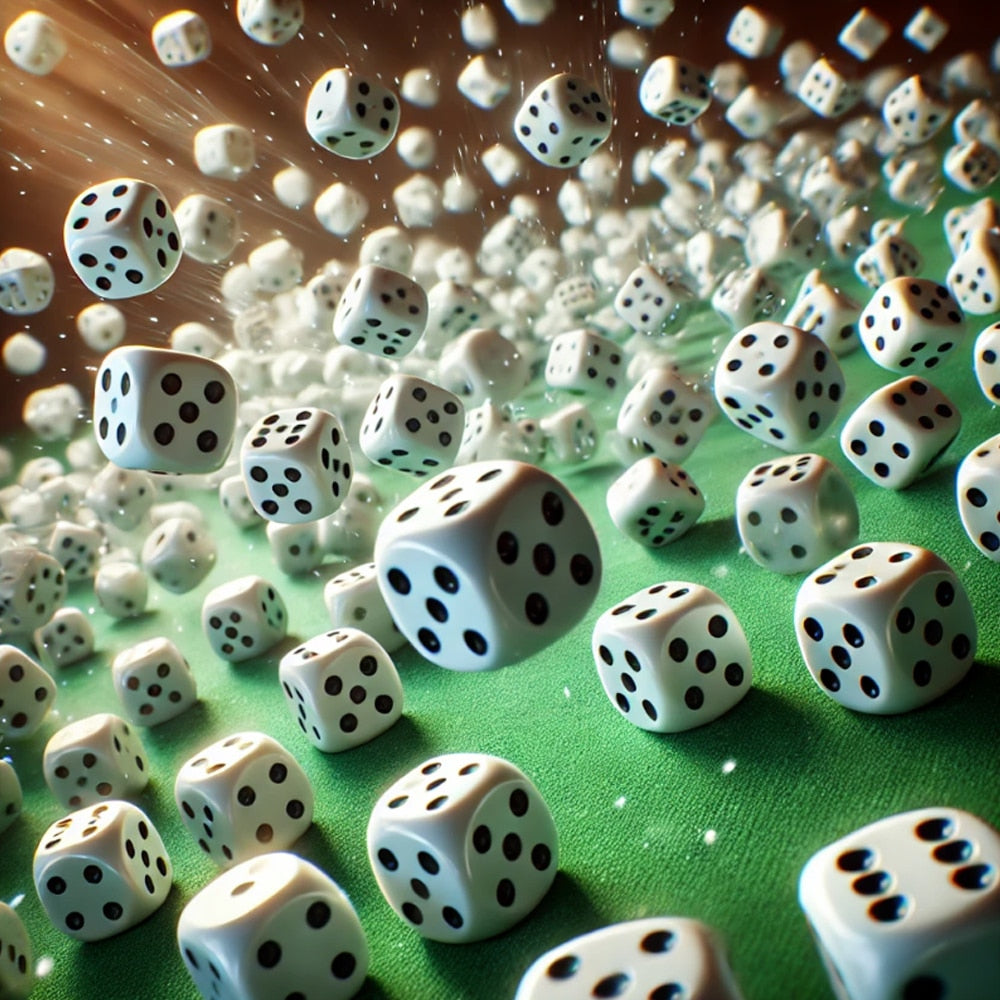 Terninger 100 stk. hvite klassiske spilleterninger