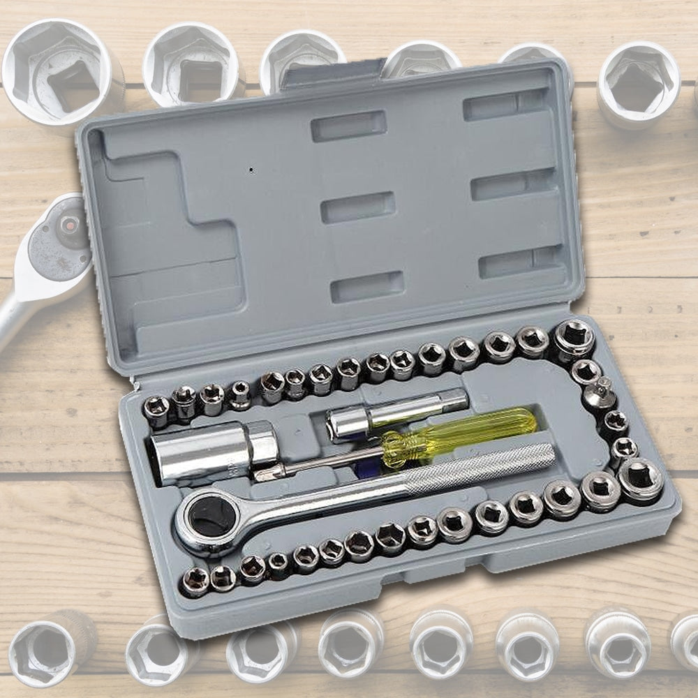 Pipenøkkelsett 1/4" - 40 deler