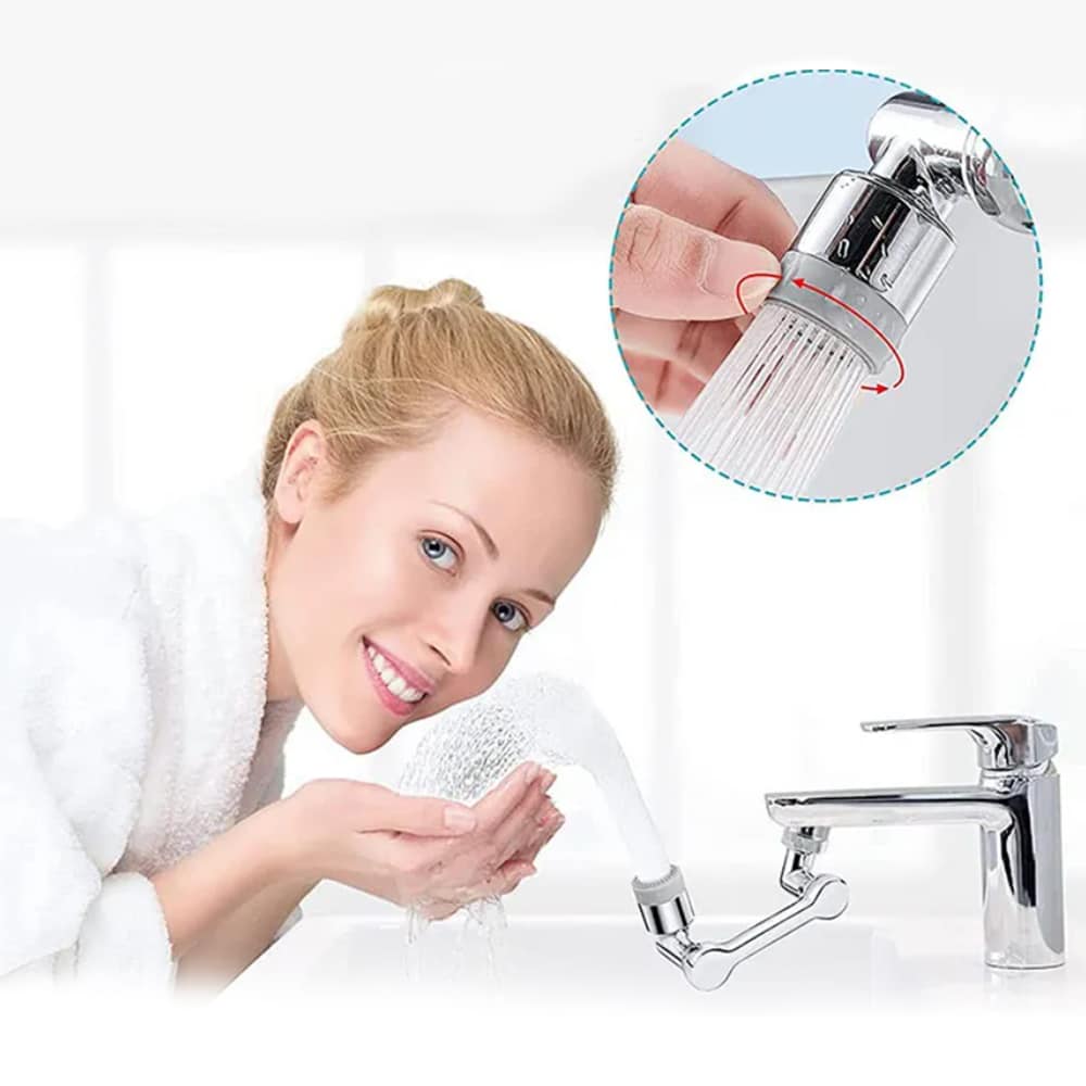 Forlenger til vannkran – 1080 grader – 2 sprutefunksjoner