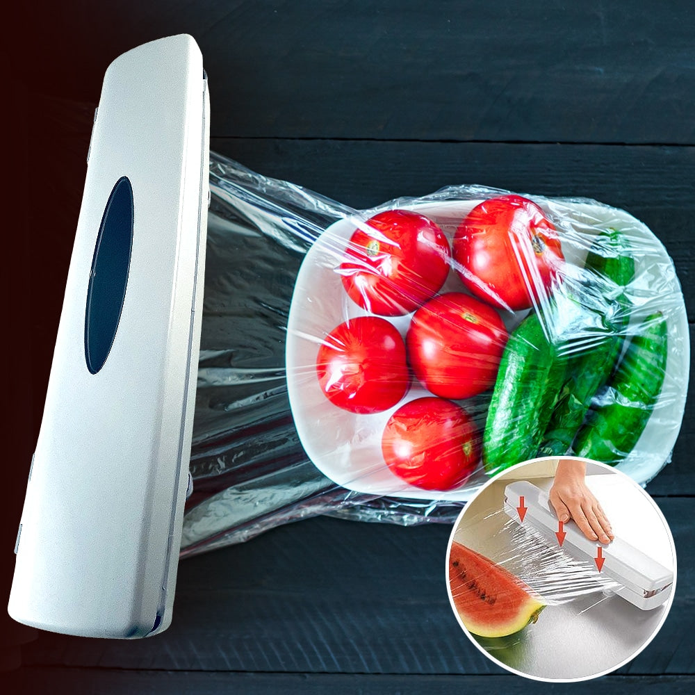 Wrap-/foliedispenser til plastfolie, bakepapir, aluminiumsfolie m.m.