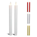 LED kronelys plast - 2 stk. - 22,2 cm - m/3D-flamme - (flere farger)