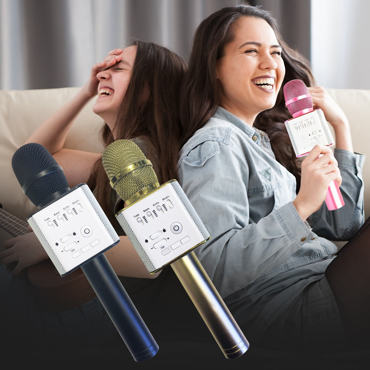 Karaokemikrofon med blåtann og høyttaler