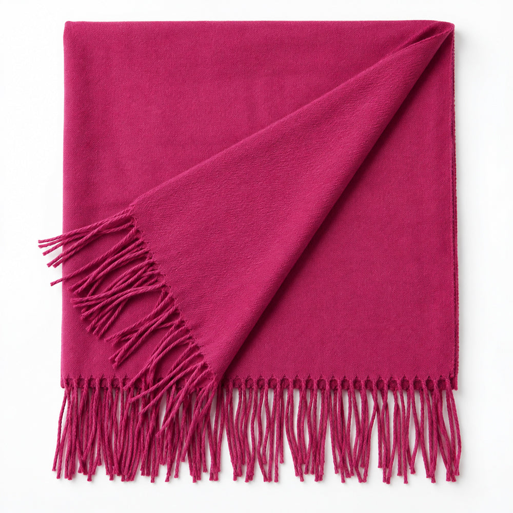 Elegant skjerf med frynser – flere vakre farger – 70 x 180 cm – 200 g.
