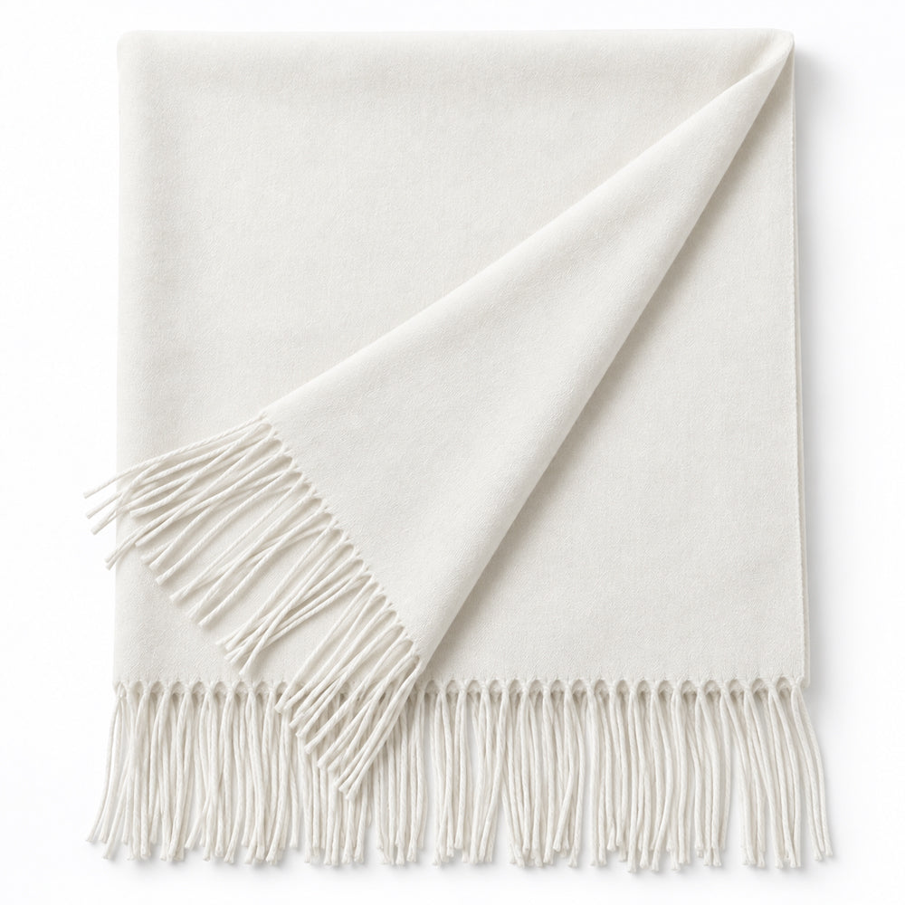 Elegant skjerf med frynser – flere vakre farger – 70 x 180 cm – 200 g.