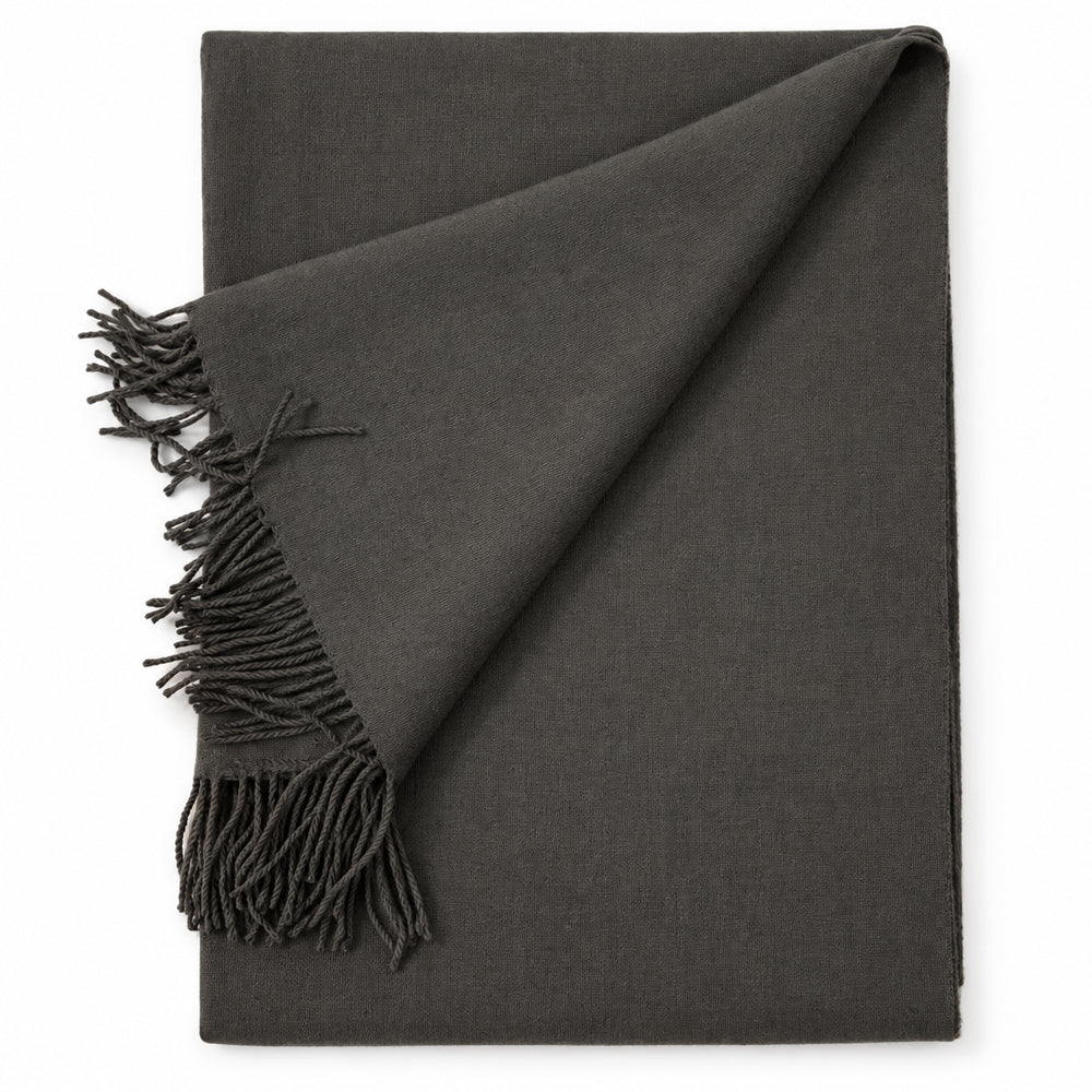 Elegant skjerf med frynser – flere vakre farger – 70 x 180 cm – 200 g.