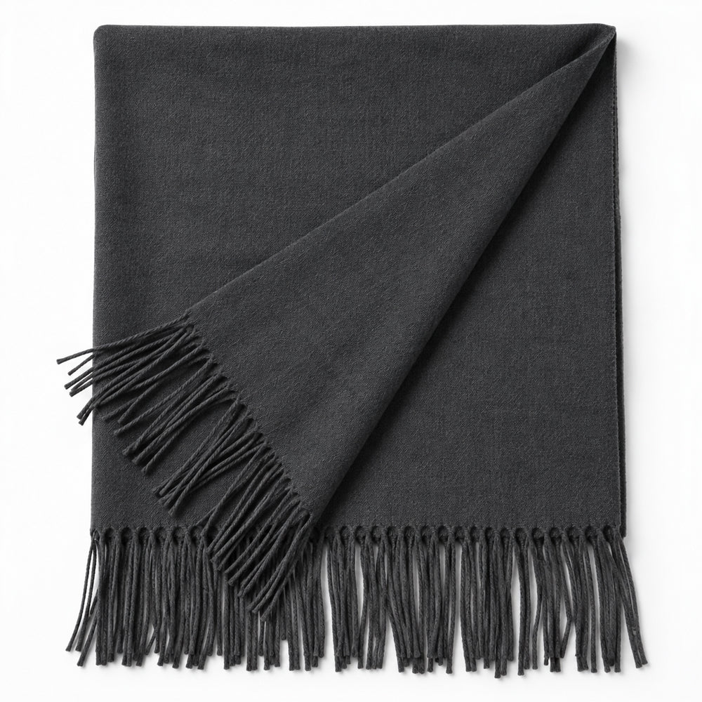 Elegant skjerf med frynser – flere vakre farger – 70 x 180 cm – 200 g.