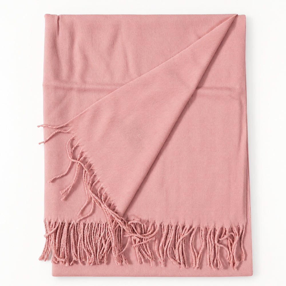 Elegant skjerf med frynser – flere vakre farger – 70 x 180 cm – 200 g.
