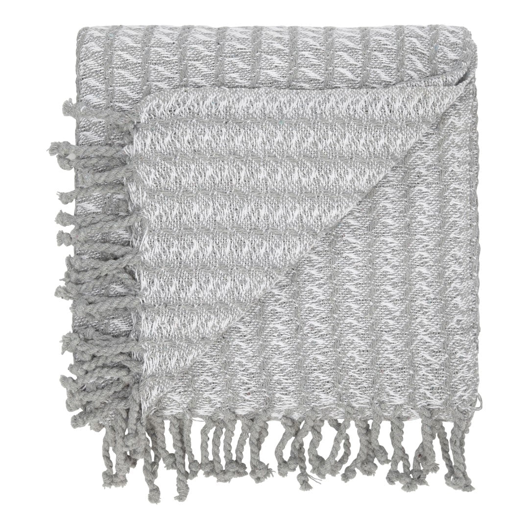 Bomullspledd med frynser i 100% bomull 135 x 200 cm. fra Rugs’N’More