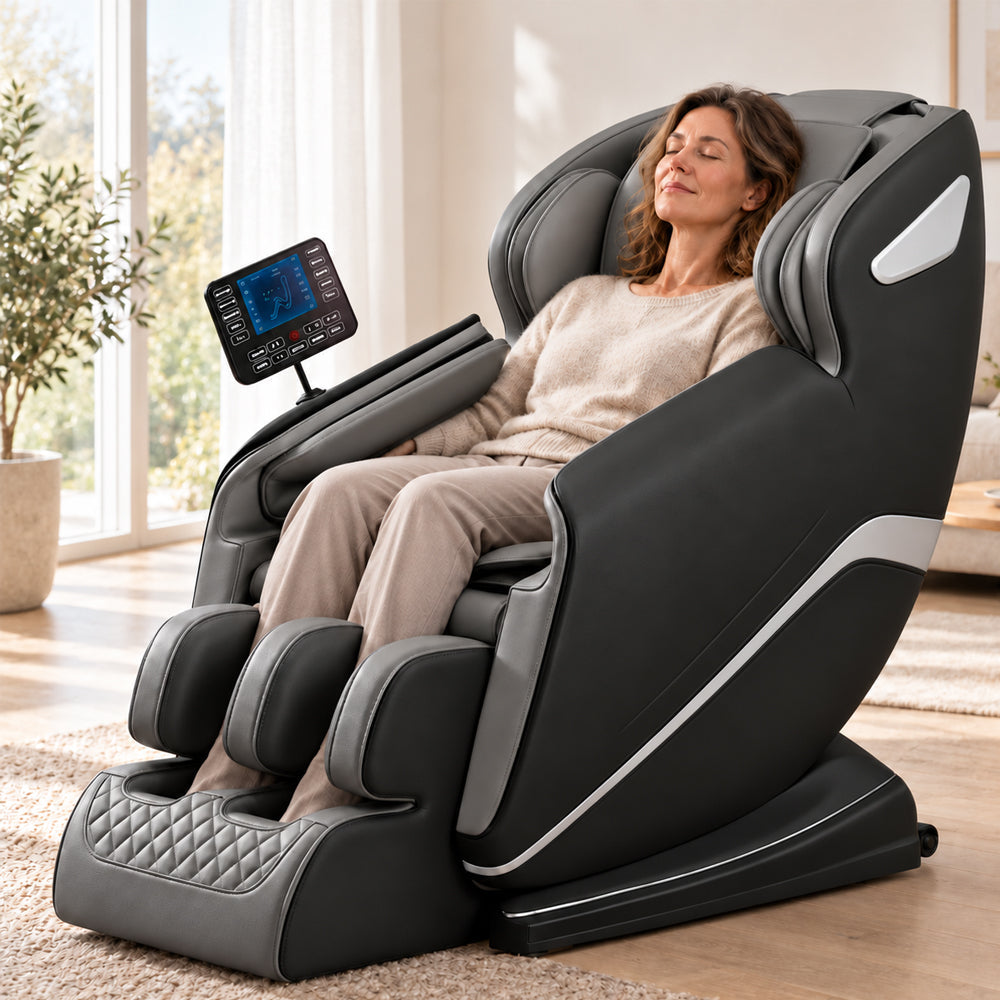Massasjestol 8D – Zero Gravity, lufttrykksmassasje, varme ved korsrygg og legger – Modell LEK-988Q3