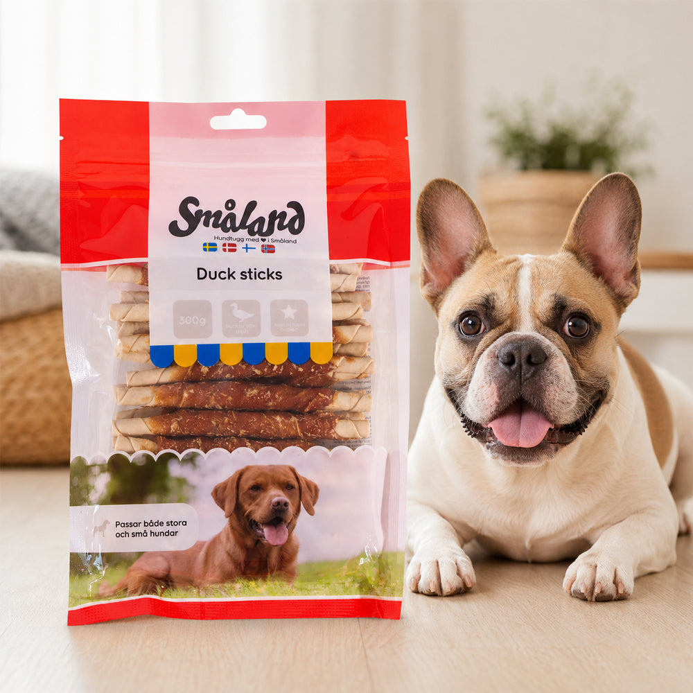 Småland tyggepinner med andebrystfilet – 300 g