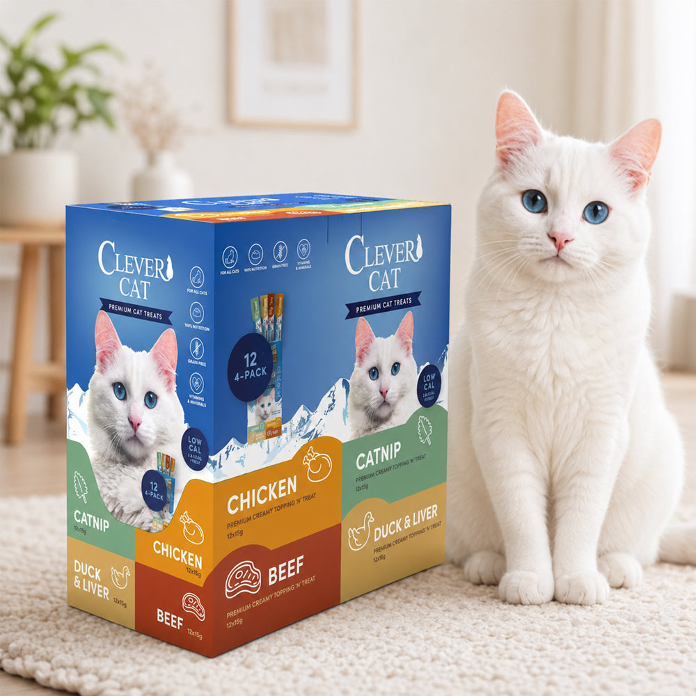 Clever Cat Creamy Treats – 4 smaker i mikspakke