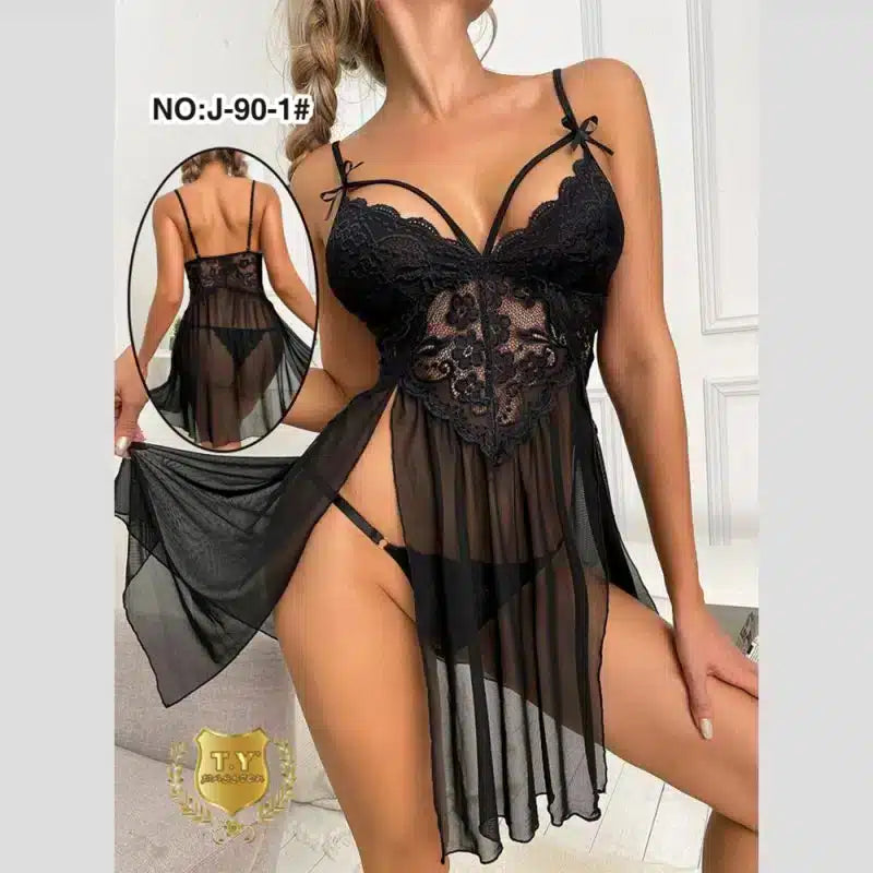 Elegant Lingerie Kjole - Midnight Elegance