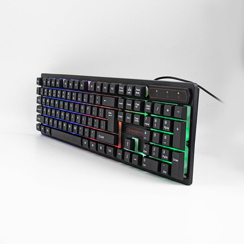 Gamingtastatur med backlight LED-lys & avfjæring på tasterne